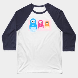 Winter matrioshka candy penguins Baseball T-Shirt